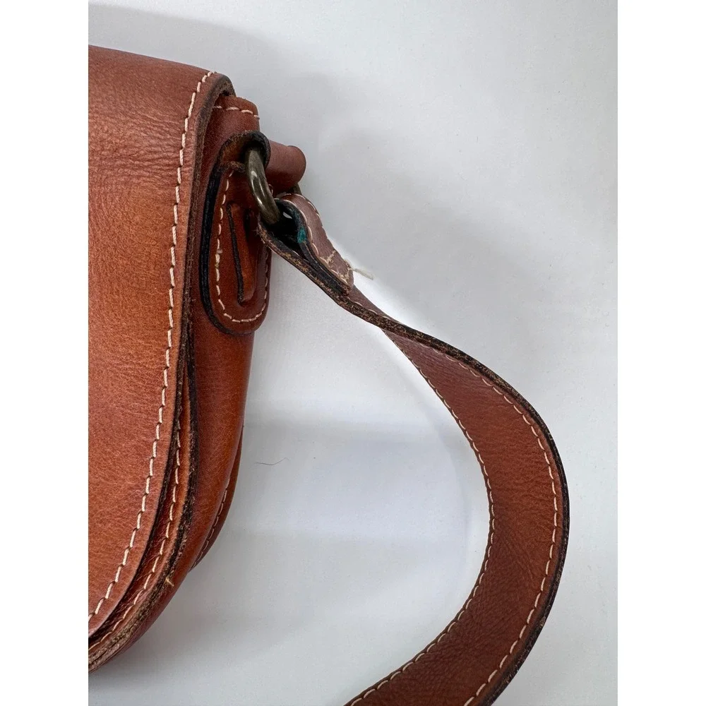 Patricia Nash Tooled Leather Crossbody Bag Purse Flap Front Western Saddle Brown